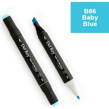 Mbb E-Ticaret Del Rey Twın Marker B66 Baby Blue Çift Uçlu Grafik Kalemi MN-DR066-(***1 Adet***)