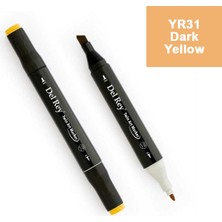 Mbb E-Ticaret Del Rey Twın Marker YR31 Dark Yellow Çift Uçlu Grafik Kalemi  MN-DR031-(***9 Adet***)