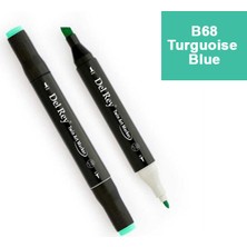 Mbb E-Ticaret Del Rey Twın Marker B68 Turguoise Blue Çift Uçlu Grafik Kalemi MN-DR068-(***9 Adet***)