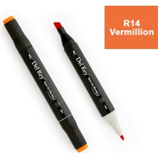 Mbb E-Ticaret Del Rey Twın Marker R14 Vermillion Çift Uçlu Grafik Kalemi MN-DR014-(***1 Adet***)
