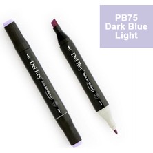 Mbb E-Ticaret Del Rey Twın Marker PB75 Dark Blue Light Çift Uçlu Grafik Kalemi MN-DR075-(***12 Adet***)
