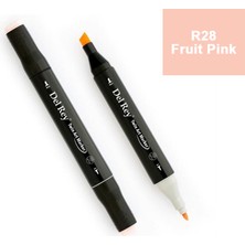 Mbb E-Ticaret Del Rey Twın Marker R28 Fruit Pink Çift Uçlu Grafik Kalemi MN-DR028-(***9 Adet***)