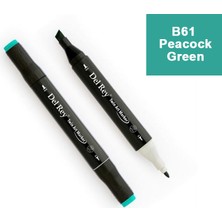 Mbb E-Ticaret Del Rey Twın Marker BG61 Peacock Green Çift Uçlu Grafik Kalemi MN-DR061-(***9 Adet***)