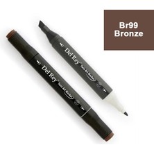 Mbb E-Ticaret Del Rey Twın Marker BR99 Bronze Çift Uçlu Grafik Kalemi MN-DR099-(***12 Adet***)