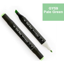 Mbb E-Ticaret Del Rey Twın Marker GY59 Pale Green Çift Uçlu Grafik Kalemi MN-DR059-(***6 Adet***)