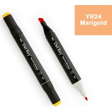 Mbb E-Ticaret Del Rey Twın Marker YR24 Marigold Çift Uçlu Grafik Kalemi MN-DR024-(***12 Adet***)