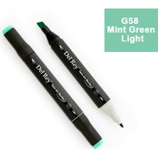 Mbb E-Ticaret Del Rey Twın Marker G58 Mint Green Light Çift Uçlu Grafik Kalemi MN-DR058-(***12 Adet***)