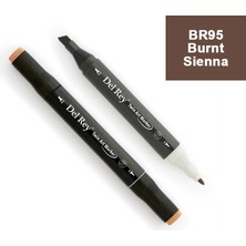 Mbb E-Ticaret Del Rey Twın Marker BR95 Burnt Sienna Çift Uçlu Grafik Kalemi MN-DR095-(***12 Adet***)