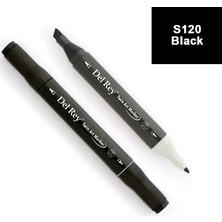 Mbb E-Ticaret Del Rey Twın Marker S120 Black Çift Uçlu Grafik Kalemi MN-DRYS120-(***3 Adet***)