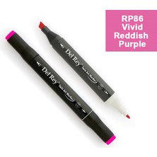 Mbb E-Ticaret Del Rey Twın Marker RP86 Vivid Reddish Purple Çift Uçlu Grafik Kalemi MN-DR086-(***6 Adet***)