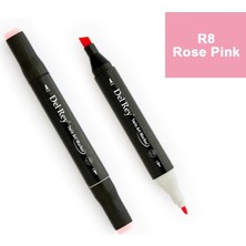 Mbb E-Ticaret Del Rey Twın Marker R8 Rose Pink Çift Uçlu Grafik Kalemi MN-DR008-(***3 Adet***)