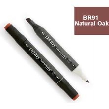 Mbb E-Ticaret Del Rey Twın Marker BR91 Natural Oak Çift Uçlu Grafik Kalemi MN-DR091-(***6 Adet***)