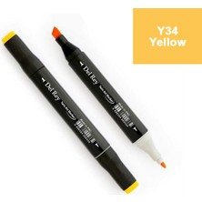 Mbb E-Ticaret Del Rey Twın Marker Y34 Yellow Çift Uçlu Grafik Kalemi  MN-DR034-(***1 Adet***)