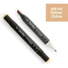 Mbb E-Ticaret Del Rey Twın Marker BR101 Yellow Ochre Çift Uçlu Grafik Kalemi MN-DR101-(***12 Adet***)