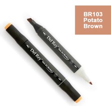 Mbb E-Ticaret Del Rey Twın Marker BR103 Potato Brown Çift Uçlu Grafik Kalemi MN-DR103-(***1 Adet***)