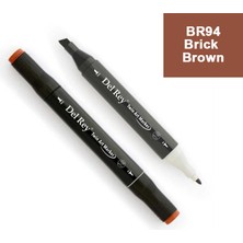 Mbb E-Ticaret Del Rey Twın Marker BR94 Brick Brown Çift Uçlu Grafik Kalemi MN-DR094-(***12 Adet***)