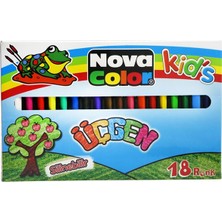 Mbb E-Ticaret Nova Color 18 Renk Üçgen Mum Boya NC-2120