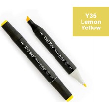 Mbb E-Ticaret Del Rey Twın Marker Y35 Lemon Yellow Çift Uçlu Grafik Kalemi  MN-DR035-(***6 Adet***)