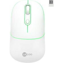 Mbb E-Ticaret Lecoo WS210 Beyaz Bluetooth & 2.4g Wifi Wireless Charging Mouse