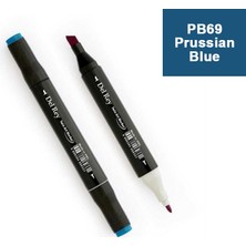 Mbb E-Ticaret Del Rey Twın Marker PB69 Prussian Blue Çift Uçlu Grafik Kalemi MN-DR069-(***9 Adet***)