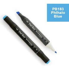 Mbb E-Ticaret Del Rey Twın Marker PB183 Phthalo Blue Çift Uçlu Grafik Kalemi MN-DR183-(***12 Adet***)
