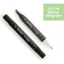 Mbb E-Ticaret Del Rey Twın Marker GY174 Spring Dimgreen Çift Uçlu Grafik Kalemi MN-DR174-(***9 Adet***)