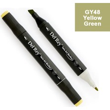 Mbb E-Ticaret Del Rey Twın Marker GY48 Yellow Green Çift Uçlu Grafik Kalemi MN-DR048-(***6 Adet***)