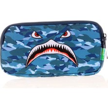 Mbb E-Ticaret Kaukko L8123 Kıds&love 3 Bölmeli Kalem Çantası Square Shark