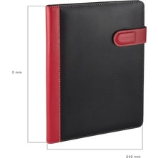Mbb E-Ticaret 2k 7000 Siyah kapaklı Sekreterlik Padfolio Hesap Makinalı A4 100 Yaprak Kapasiteli Vegan 24,5X32 cm