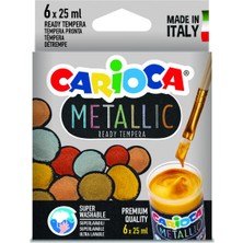 Mbb E-Ticaret Carıoca 6 Renk Metalik Tempera Yıkanabilir Suluboya 25 ml KO026