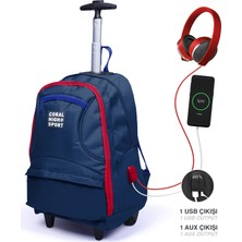 Mbb E-Ticaret Yaygan 23254 Coral Hıgh Çek Çek Sırt Çantası Usb+Aux