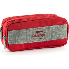 Mbb E-Ticaret Me 23157 Slazenger Traveller Gri Kırmızı Kalem Çantası