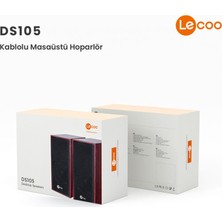 Mbb E-Ticaret Lecoo DS105 Kablolu + 3.5mm Jack Girişli 5W Stereo Masa Üstü Ahşap Hoparlör