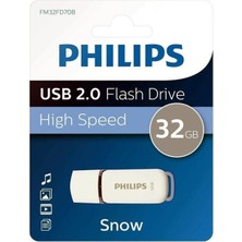 Mbb E-Ticaret Phılıps 32 GB Snow USB 2.0 Bellek Gri/beyaz FM32FD70B/00
