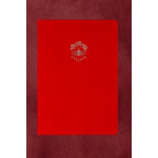 Mbb E-Ticaret Vj 124-1642 Bujo Defter Süet 96 Yaprak 160 Gr. Beyaz Kağıt Cepli Çizgili Kırmızı