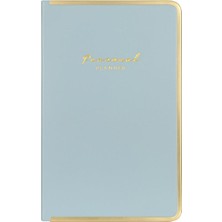 Mbb E-Ticaret Vj 123-0232 Vj Monaco Vegan Deri Sert Kapak Defter 100GR. 96 Yaprak 13X21 Cm. Kenar Altın Demir ve Altın Yaldız Çizgiliı A.mavi