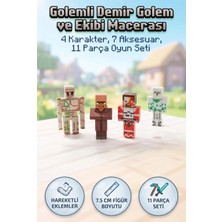 Farbu Oyuncak Golemli Minecraft 4 Karakter 7 Aksesuar 11 Parça Çocuk Figür Oyun Set