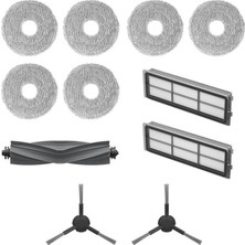Dreame Accessory Set For L10S Pro Gen 2: 1 x Main Brush (Rubber)+2 x Side Brush+2 x Dust Box Filter+3 x Pair Of Mop Pads (6 Pcs)