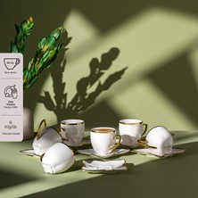 Emsan Kardelen Set Of 6 Coffee Cups Gold 90 ml