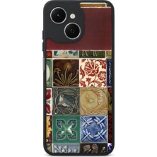 BG AKSESUAR Tecno Spark 40C Uyumlu Çini Desenli Kamera Korumalı Darbelere Dayanıklı Kılıf