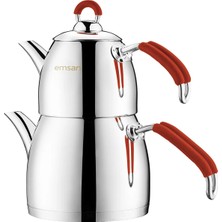 Emsan Mina Midi Size Teapot Set Red 0.75 - 2 Lt
