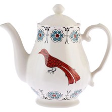 Karaca Paye Seljuk Series Bird Pattern Porcelain Teapot 965 ml