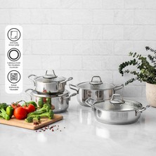Emsan Demre 8-Piece Steel Cookware Set