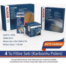 Netparset Volkswagen Golf 6 1.4tsı 2008-2012 Bosch 4'lü Fitlre Seti (Karbonlu)-Cav-Cnw-Cth