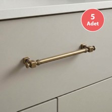 Eym 5 Adet Doğanlar Dragon 128 mm Mobilya Kulp Antik Sarı Olifka
