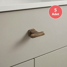 Eym 5 Adet Doğanlar Techno Tek Vidalı Düğme Mobilya Kulp Antik Sarı Olifka