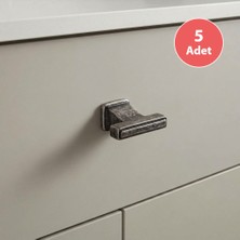 Eym 5 Adet Doğanlar Techno Tek Vidalı Düğme Mobilya Kulp Antik Gümüş