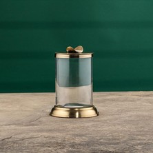 Cornella Line Decorative Glass Jar Gold Large Height:17 cm