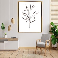 Tablore Minimalist Suluboya Dal ve Yaprak Çizimli Kanvas Tablo Salon Duvar Dekoru