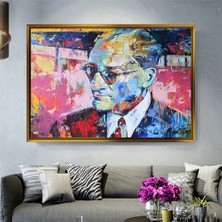 Tablore Modern Pop Art Mustafa Kemal Atatürk Portresi Çerçeveli Kanvas Tablo Modern Salon Dekoru
